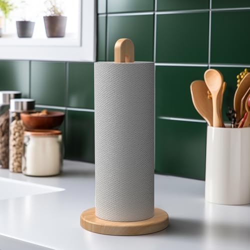 KitchLife Wooden Paper Towel Holder Countertop, Fits Jumbo Roll, Solid - Image 7