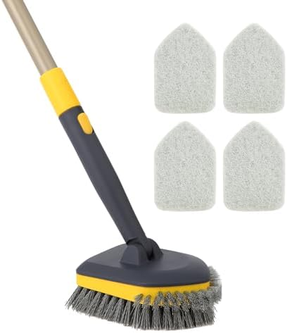 Yocada Tub Tile Scrubber Brush 2 in 1 Cleaning Brush 58.2" Telescopic Pole by Yocada