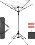 Outdoor Clothes Drying Rack, Portable Umbrella Clothesline, 4-Arm 8 Lines of 82 by Unknown