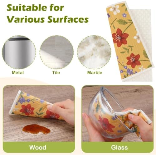 6 Pcs Swedish Paper Cloths for Kitchen, Reusable Paper Towels Washable - Image 6