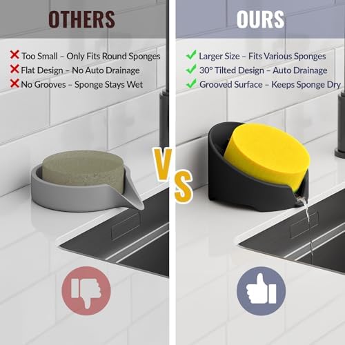 NiHome Silicone Sponge Holder for Kitchen Sink, Fits Scrub Daddy Mommy - Image 2