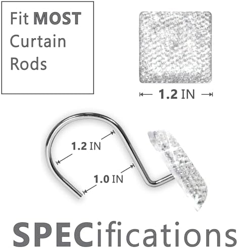 Clear Bling Shower Curtain Hooks: Christmas Bathroom Curtain Rings - Image 4