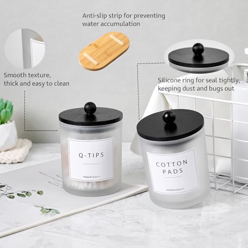 Glass Qtip Holder for Bathroom, Cotton Round Holder Swab Pad Dispenser - Image 7