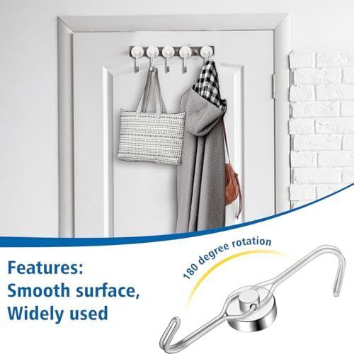 E BAVITE Swivel Swing Magnetic Hooks 40LBS Silver Refrigerator Magnet Hook - Image 5