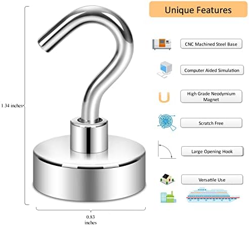 Neosmuk Magnetic Hooks for Cruise Cabins, 40lb Heavy Duty, 6 Pack - Image 2