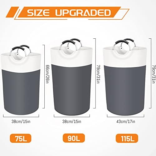 BlissTotes 75L Laundry Basket, Freestanding Collapsible Hamper - Image 2