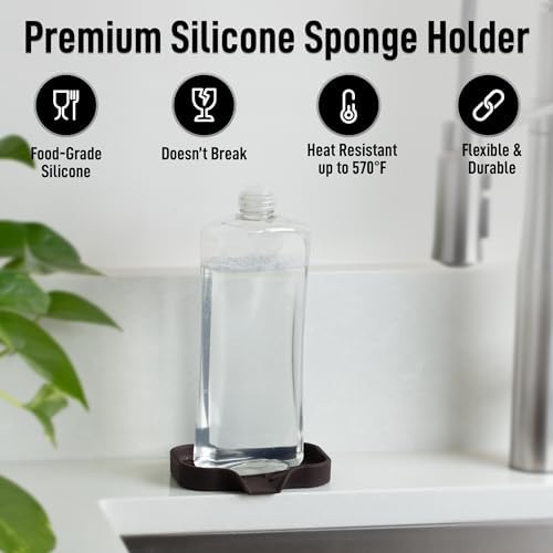 Zulay Kitchen Small Silicone Sponge Holder – Space-Saving Sink Organizer Tray - Image 4