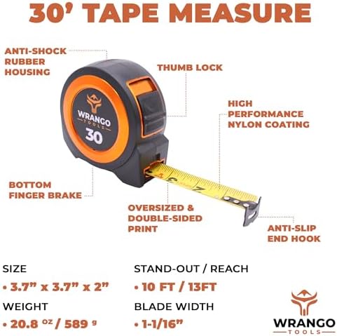 Wrango Tools 30 FT Tape Measure - Image 6