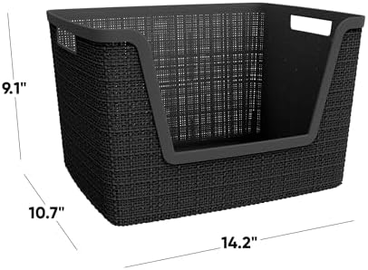 Curver Set of 4 Large 18L Easy Access Jute Decorative Plastic Organization and - Image 2
