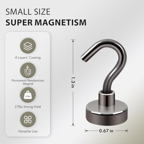 Neosmuk Magnetic Hooks, 30lb Heavy Duty, 15 Pack - Image 6