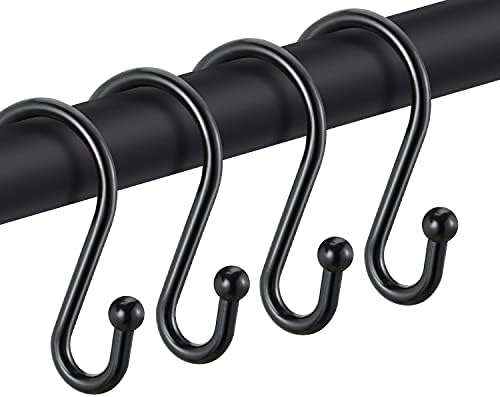 Metal Shower Curtain Hooks, Rust Proof Shower Curtain Rings, S Shaped by CHICTIE