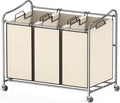 Simple Houseware Heavy Duty 3-Bag Laundry Sorter Rolling Cart by SimpleHouseware