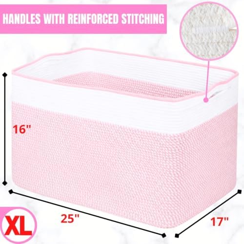 MINTWOOD Design 112L Extra Large Blanket Basket Holder Living Room, Dog Toy - Image 3