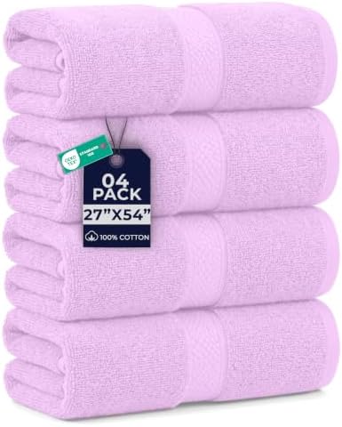 DAN RIVER 600 GSM Cotton Large Bath Towels Set of 4, 27 x 54 Inches by DanRiver