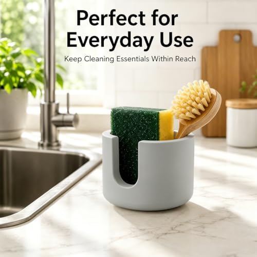 Diatomite Stone Sponge Holder, Compact Sponge Caddy - Image 4
