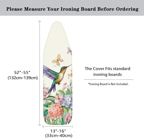 Hummingbird Flower Ironing Board Cover and Padding Heavy Duty Pad Decorative - Image 6