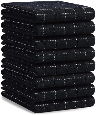 Homaxy 100% Cotton Terry Kitchen Towels, Large 8 Pack by Homaxy