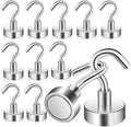 12 Pack Super Strong Magnetic Hooks 35lbs+, 20MM Neodymium Magnet by Keukenket