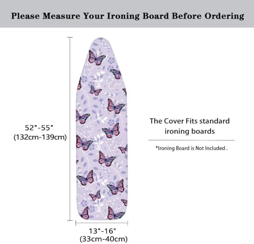 Flashideas Butterfly Print Ironing Board Cover and Pad Standard Size Ironing - Image 6