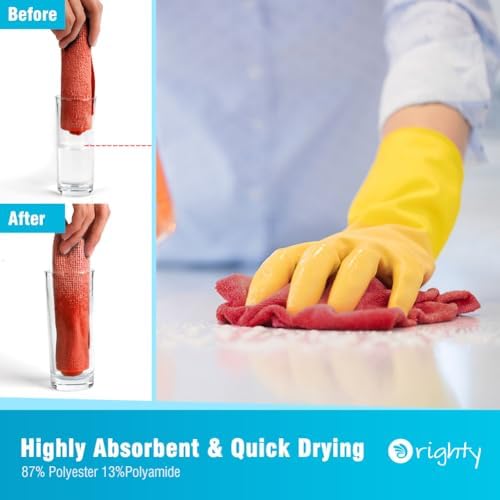 Orighty Microfiber Cleaning Cloth Bulk, 50 Pack Shop Towels 12x12 Inch - Image 3
