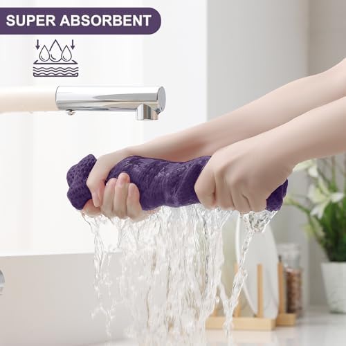Homaxy 8 Pack 100% Cotton Kitchen Towels and Dishcloths Set - Image 3