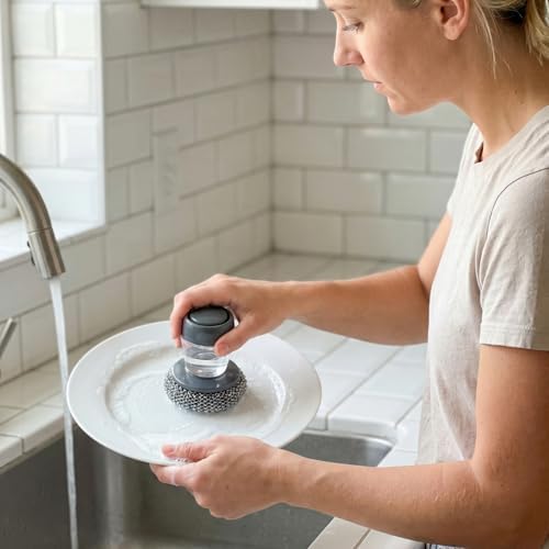 Comfort Grip Soap Dispensing Kitchen Scrub, 2026 Soap Dispenser Cleaning - Image 6