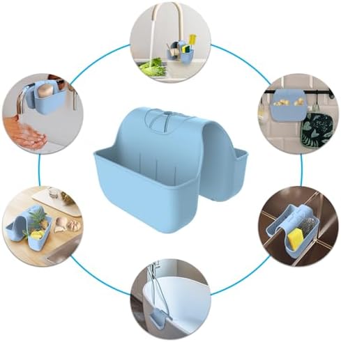 Sponge Holder for Kitchen Sink, Silicone Sink Saddle Caddy Organizer Rack - Image 4