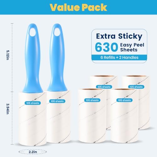 630 Sheets Extra Sticky Lint Roller - Image 2