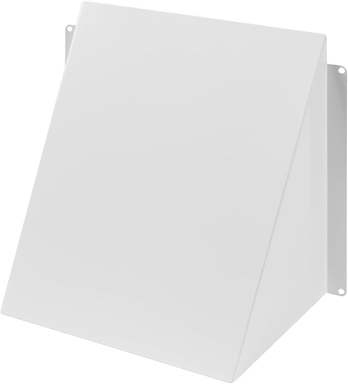 8" x 8" White Galvanized Steel Vent Cover - Duct Exhaust/Inlet Rain Deflector - Weatherproof Guard for Open Ventilation Systems - Indoor/Outdoor Vent Hood - Air Vent Grille Protection Roof