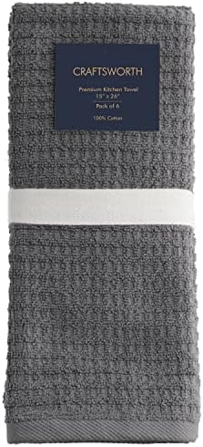 CRAFTSWORTH Cotton Kitchen Towels15 x 26" Charcoal Kitchen Hand Towels - Image 2