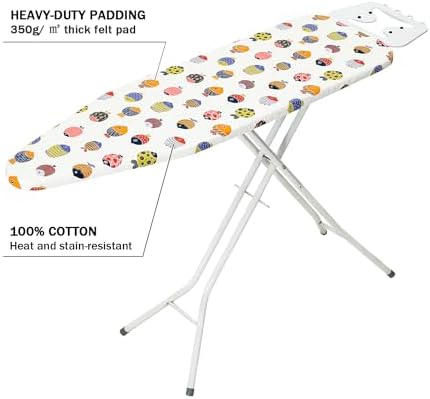 Ironing Board Cover and Pad Standard Size 15" x 54", 3 Pairs of Hook and Loop - Image 3
