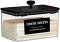 Dryer Sheet Holder Black Lid, Laundry Dryer Sheet Container Clear Detergent by Dounozzi