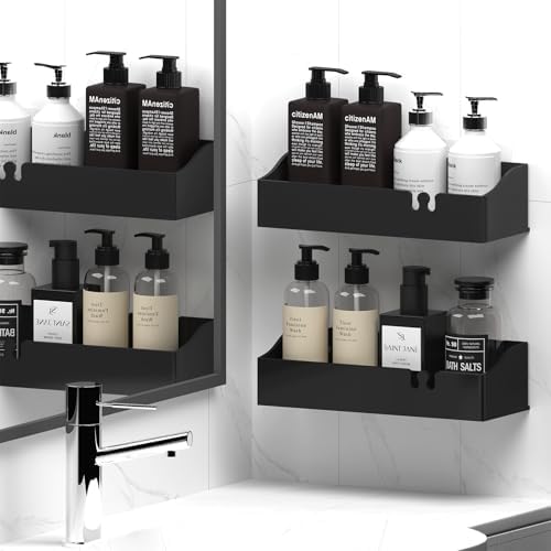 Acrylic Shower Organizer 3 Pack, Acrylic Adhesive Shelves Wall Mounted Bathroom - Image 2
