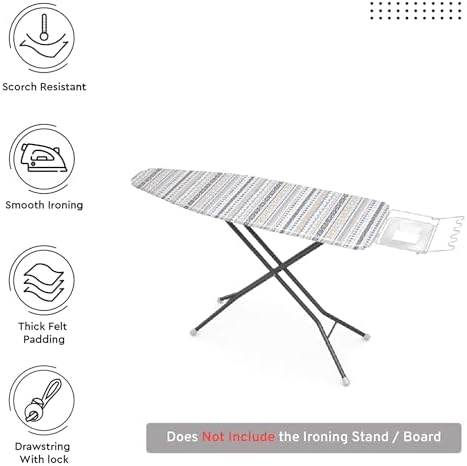 Encasa XO Ironing Board Cover and Pad, Thick Felt 42"x14" - Image 3