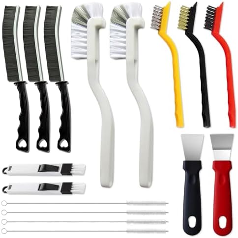 16Pcs Crevice Cleaning Brush Set, Hard Bristle Scrub Brushes by Dsyrvd