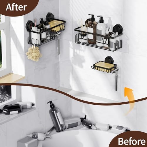KEGII Shower Caddy Suction Cup, 3 Pack Removable Shower Shelves - Image 6