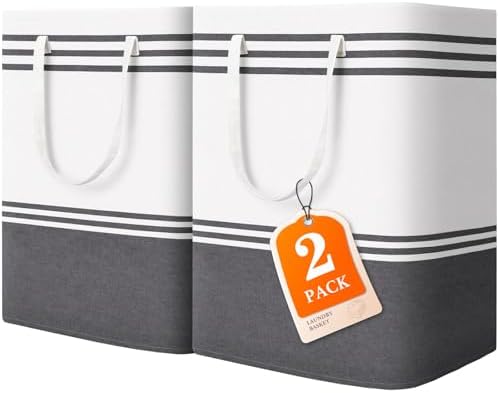 2 Pack Large Home Laundry Basket, Laundry Hamper, Freestanding Waterproof Dirty by EpicTotes