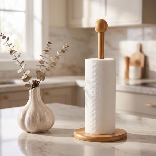 Bamboo Paper Towel Holder, 11.8" Countertop Paper Towel Holder - Image 4