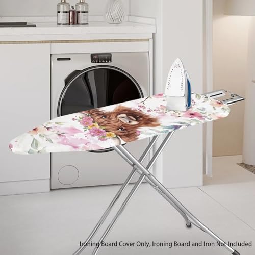 Highland Cow Floral Ironing Board Cover Universal Size 15x54 - Image 2