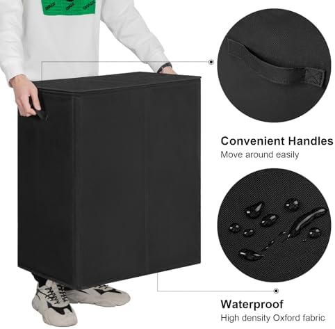 WOWLIVE 140L Double Laundry Hamper 2 Section - Image 6
