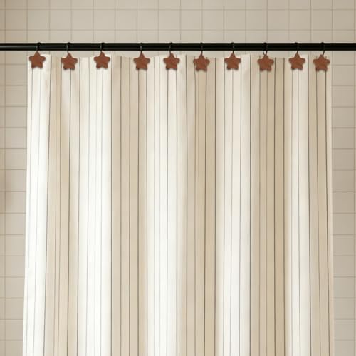 12-Piece Wood Star Shower Curtain Hooks - Image 6