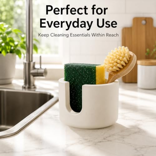 Diatomite Stone Sponge Holder, Compact Sponge Caddy - Image 5