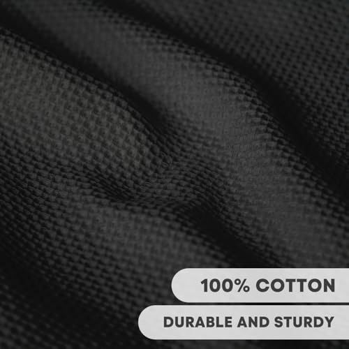 Artoid Mode 100% Cotton Black Waffle Weave Kitchen Dish Cloths, 13x28 Inch - Image 2
