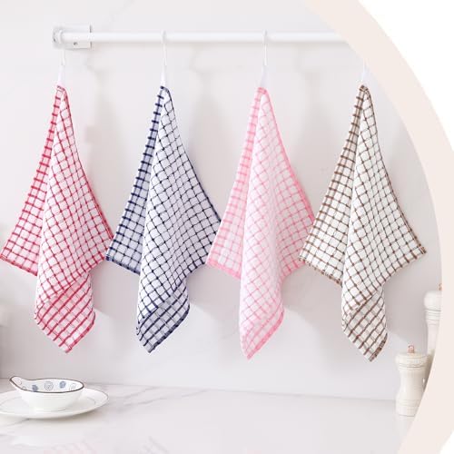 Kitinjoy Cotton 16 Pack Kitchen Towels and Dishcloths Sets, Mix Colour - Image 6