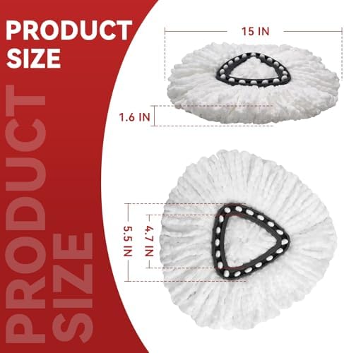 12 Pack Mop Heads Replacements, EasyWring Mop Head Refills - Image 3