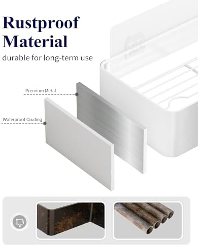 Kitsure Shower Caddy Adhesive, Stylish Shower Organizer - Image 3