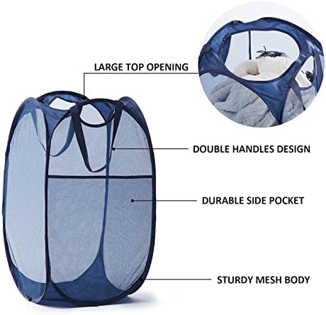 TECHMILLY Collapsible Mesh Pop Up Laundry Hamper - Image 3