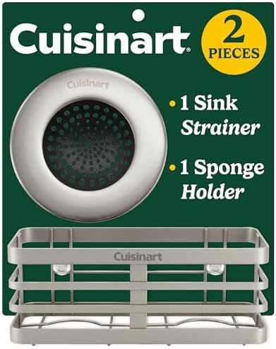 Cuisinart Sink Drain Strainer & Suction Cup Sponge Holder, 2-Piece Set by BestBrands