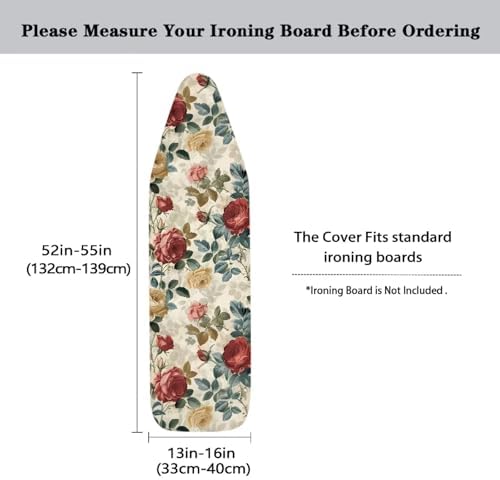 Vintage Rose Ironing Board Padded Cover Dust Covers Stretchable Iron Board - Image 5