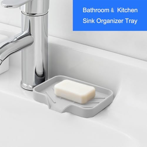 Sponge Holder with Drain Spout for Kitchen Sink, Dish Sponge Tray - Image 3